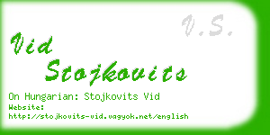 vid stojkovits business card